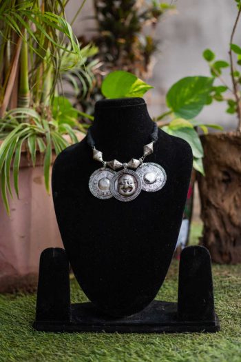 Brass Silver Necklace-GN045